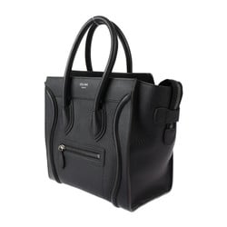 CELINE Micro Luggage Handbag Leather Black Shopper Tote Bag