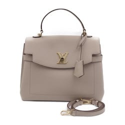LOUIS VUITTON Louis Vuitton Lockme Ever MM Handbag M56094 Grained Calf Leather Greige Shoulder Bag Turnlock