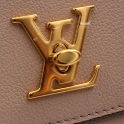 LOUIS VUITTON Louis Vuitton Lockme Ever MM Handbag M56094 Grained Calf Leather Greige Shoulder Bag Turnlock