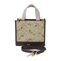 COACH Dempsey 22 Signature Handbag CJ646 PVC Leather Light Khaki Multi Tote Bag Shoulder Heart Star