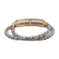 HERMES Hermes Luli Bracelet Silk Light Blue Purple Multicolor Chaine d'Ancre Double Tour T2