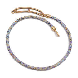 HERMES Hermes Luli Bracelet Silk Light Blue Purple Multicolor Chaine d'Ancre Double Tour T2