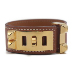 HERMES Hermes Collier de Chien 24 Bracelet, size T2, Swift leather, brown, Y stamp