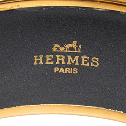 Hermes enamel TGM Hakuba cloisonné bangle brown gold plated ladies HERMES