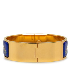 Hermes enamel MM carriage cloisonné bangle bracelet blue gold plated ladies HERMES