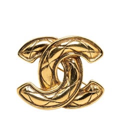 Chanel Coco Mark Matelasse Brooch Gold Plated Women's CHANEL