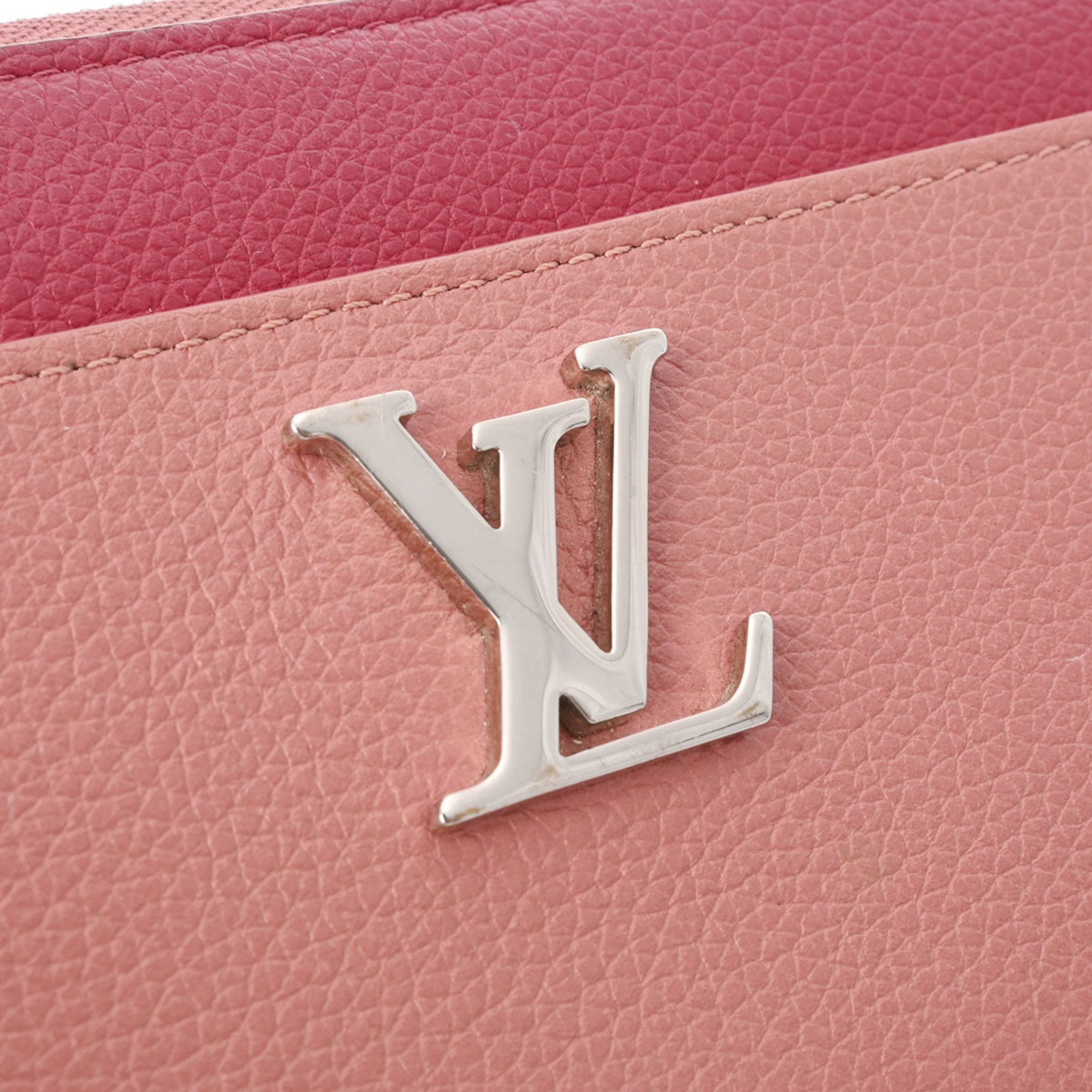 LOUIS VUITTON Louis Vuitton Zippy Lock Me Rose Poudre/Rideau Van M62949 Women's Leather Long Wallet