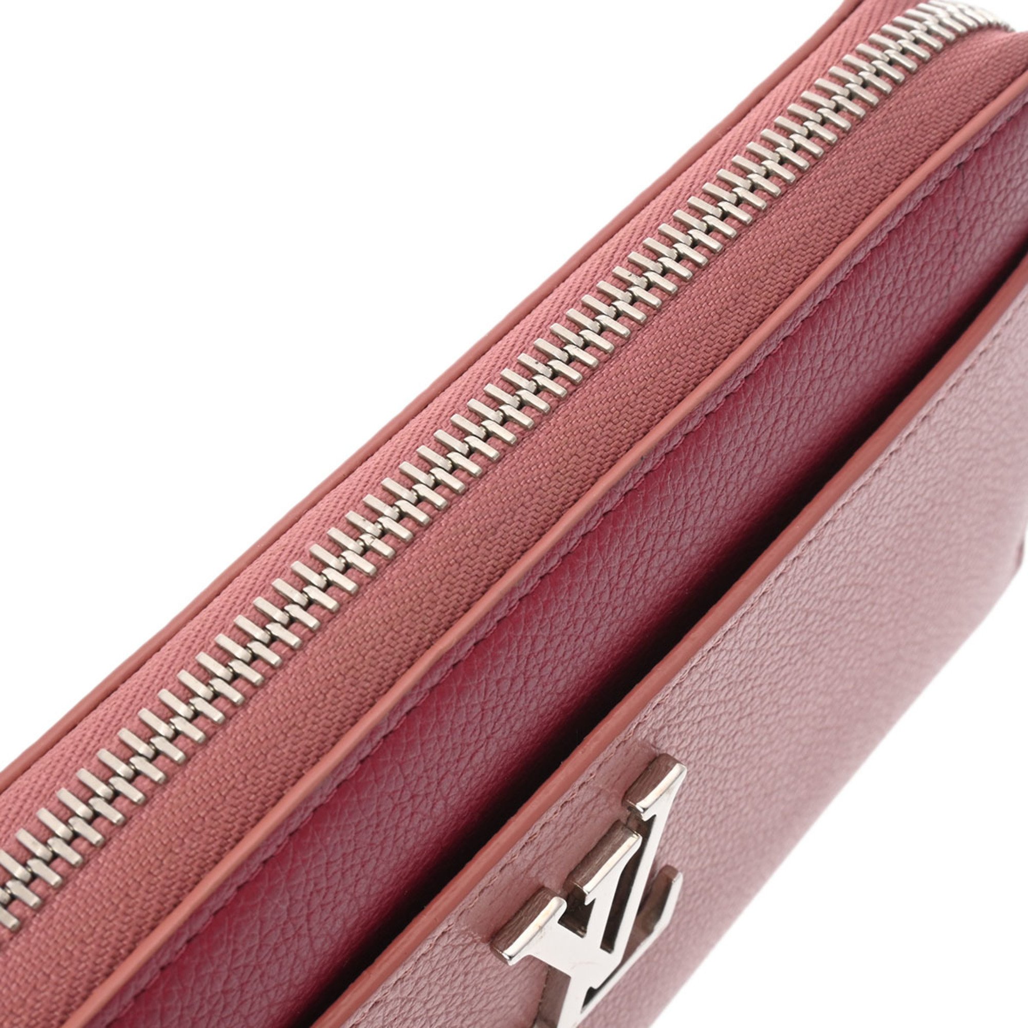 LOUIS VUITTON Louis Vuitton Zippy Lock Me Rose Poudre/Rideau Van M62949 Women's Leather Long Wallet