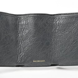 Balenciaga Classic Wallet Tri-fold 477455 Leather Grey E-155380