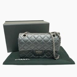 CHANEL Chanel Matelasse Chain Shoulder 2.55 20 Bag Flap Gray Dark Calfskin Women's 16th Series