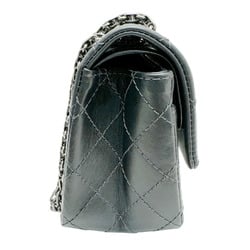 CHANEL Chanel Matelasse Chain Shoulder 2.55 20 Bag Flap Gray Dark Calfskin Women's 16th Series