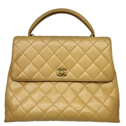 CHANEL Kelly-style bag, handbag, brown, beige, caviar skin, leather, 60*****, women's