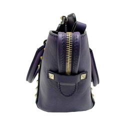 VALENTINO GARAVANI Valentino Garavani Rockstud Shoulder Bag Tote Handbag Small Purple Leather Women's