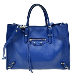BALENCIAGA Paper A6 Zip Around Handbag 370926 Blue Shoulder Bag Women's