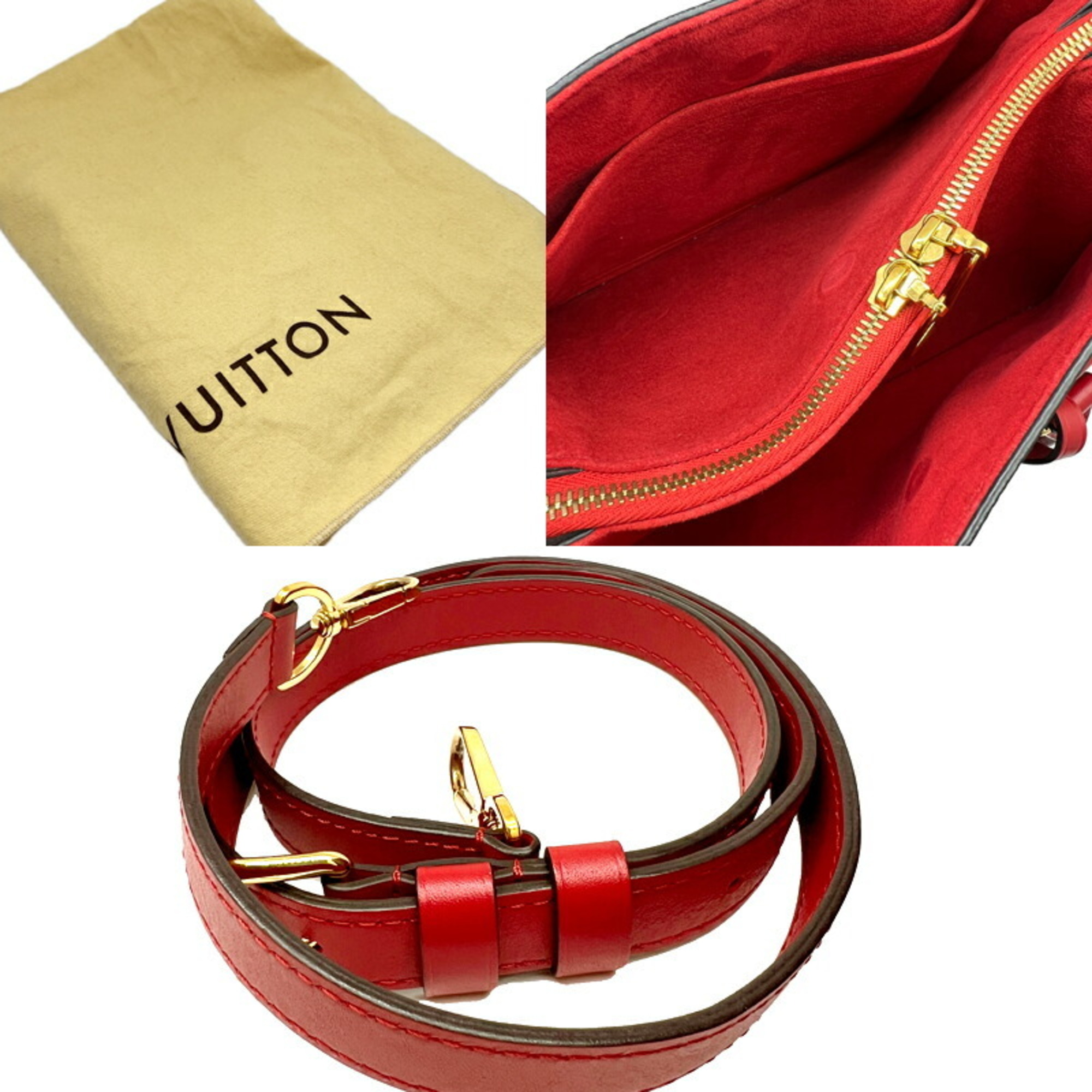 LOUIS VUITTON Louis Vuitton Monogram Soufflot BB M44818 TR0260 Shoulder Bag Handbag Brown Red Women's
