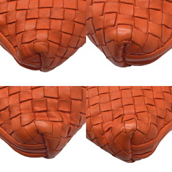BOTTEGA VENETA Bottega Veneta Intrecciato Shoulder Bag Orange Leather Women Men Unisex