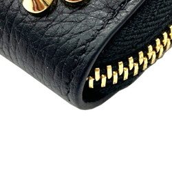 Christian Louboutin Panettone Studded Coin Purse Wallet Leather Black 3175223 M039