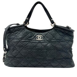 CHANEL Wild Stitch Leather Chain Shoulder Bag Black Coco Mark 16th Series Ladies
