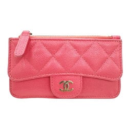 CHANEL Chanel Matelasse Coin Case Wallet Card Business Holder Caviar Skin AP2570 Pink Random Number Accessory Women's