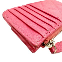 CHANEL Chanel Matelasse Coin Case Wallet Card Business Holder Caviar Skin AP2570 Pink Random Number Accessory Women's