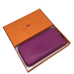 HERMES Azap Long Silk In Rose Purple Epson C Stamp 2018 Wallet Leather Goods Accessory Women Men Unisex