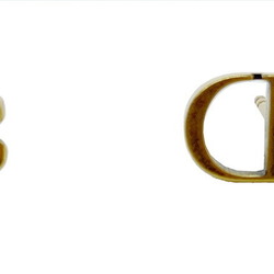 Christian Dior DIOR CD Stud Earrings Rhinestone Heart Clover Plated GP Ear Accessories Women's