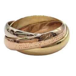 Cartier Trinity Ring Three Color PG WG YG #48 Fashion Finger Wedding Ladies