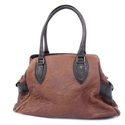 Fendi Tote Bag Ethnico Leather Brown Women's