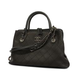 Chanel handbag, Matelasse, chain shoulder, caviar skin, black, ladies