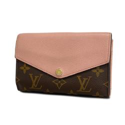 Louis Vuitton Wallet Monogram Portefeuille Pallas Compact M64072 Brown Pink Ladies