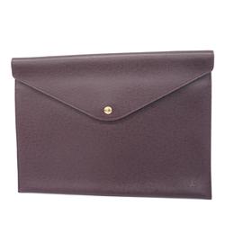 Louis Vuitton Clutch Bag Taiga Document Case M99087 Acajou Ladies