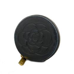Chanel Wallet/Coin Case Camellia Lambskin Black Women's