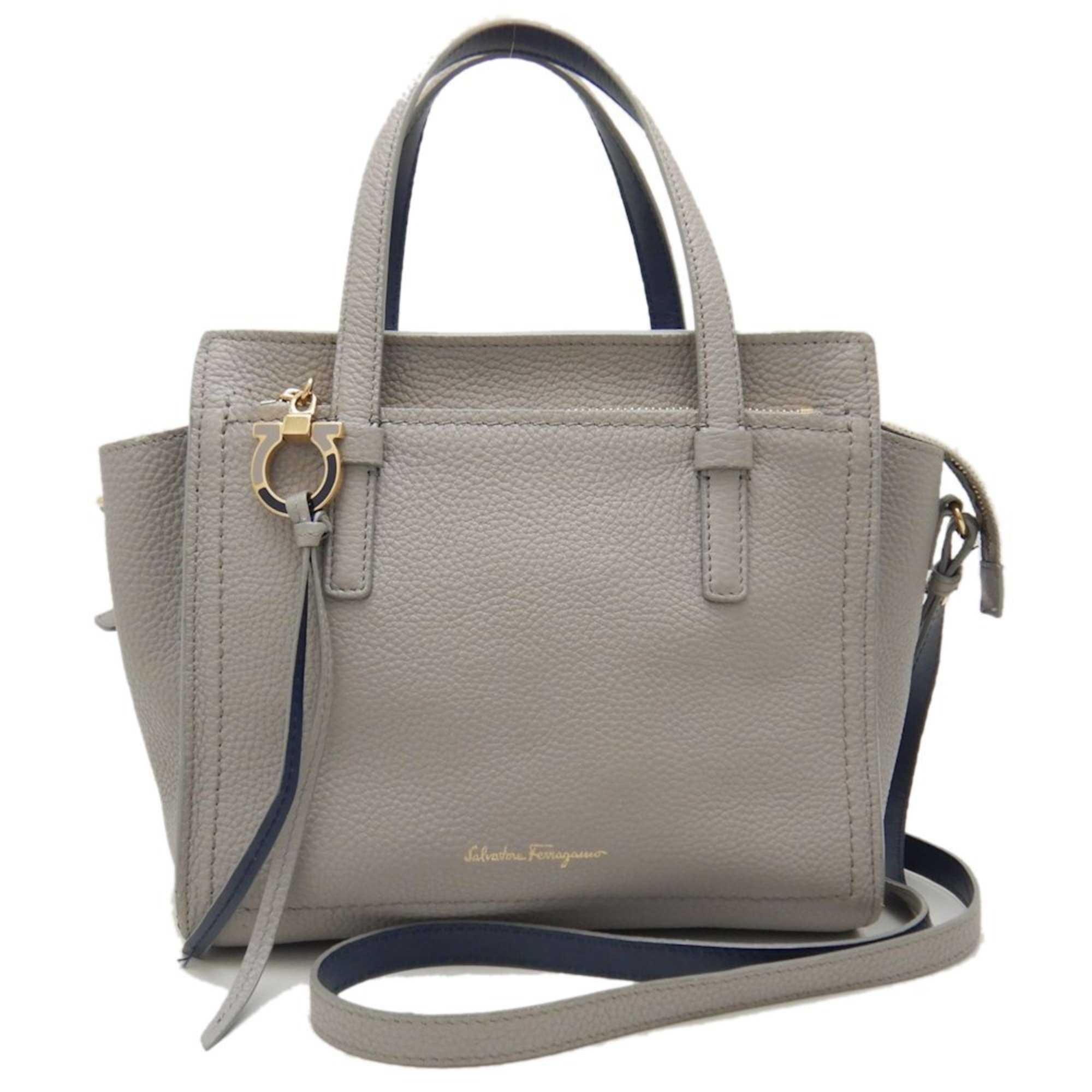 Salvatore Ferragamo Amy EE21-F478 Handbag Leather Grey 251697