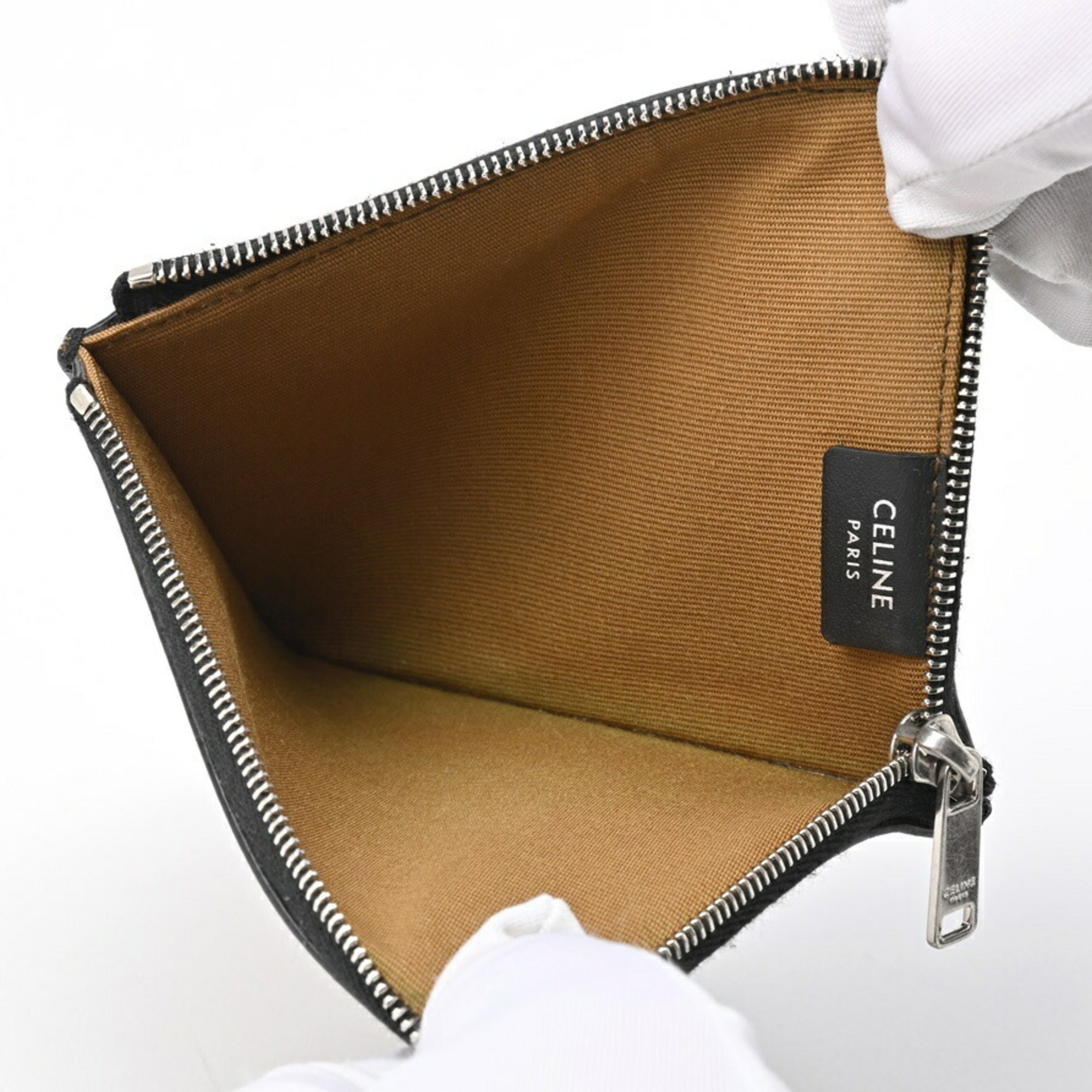 CELINE L-shaped coin purse with card holder 10D882EIX.38SI Triomphe canvas lambskin T-155508