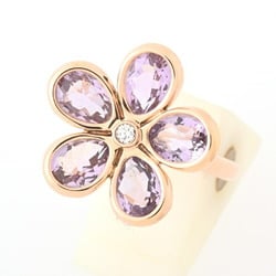 Tiffany Sparkler Flower Ring K18PG Amethyst Diamond #12 A-155482