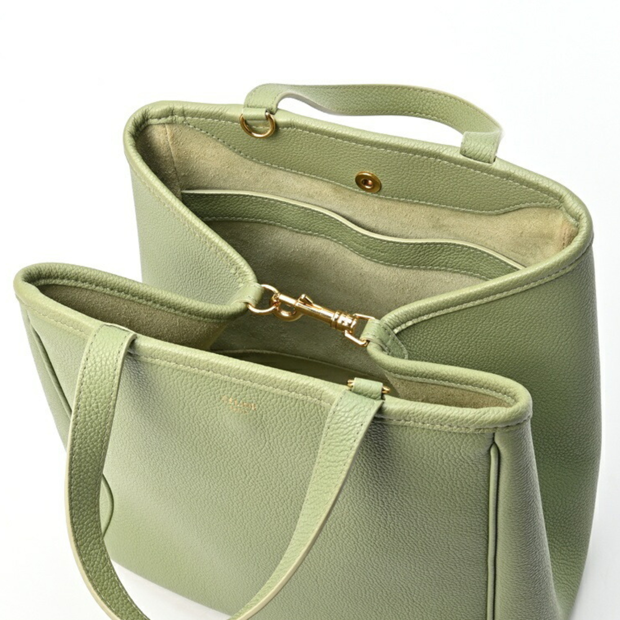 CELINE Small Fold Cabas 194073CR7.31SA Grained Calfskin Sage (Light Green) S-155417