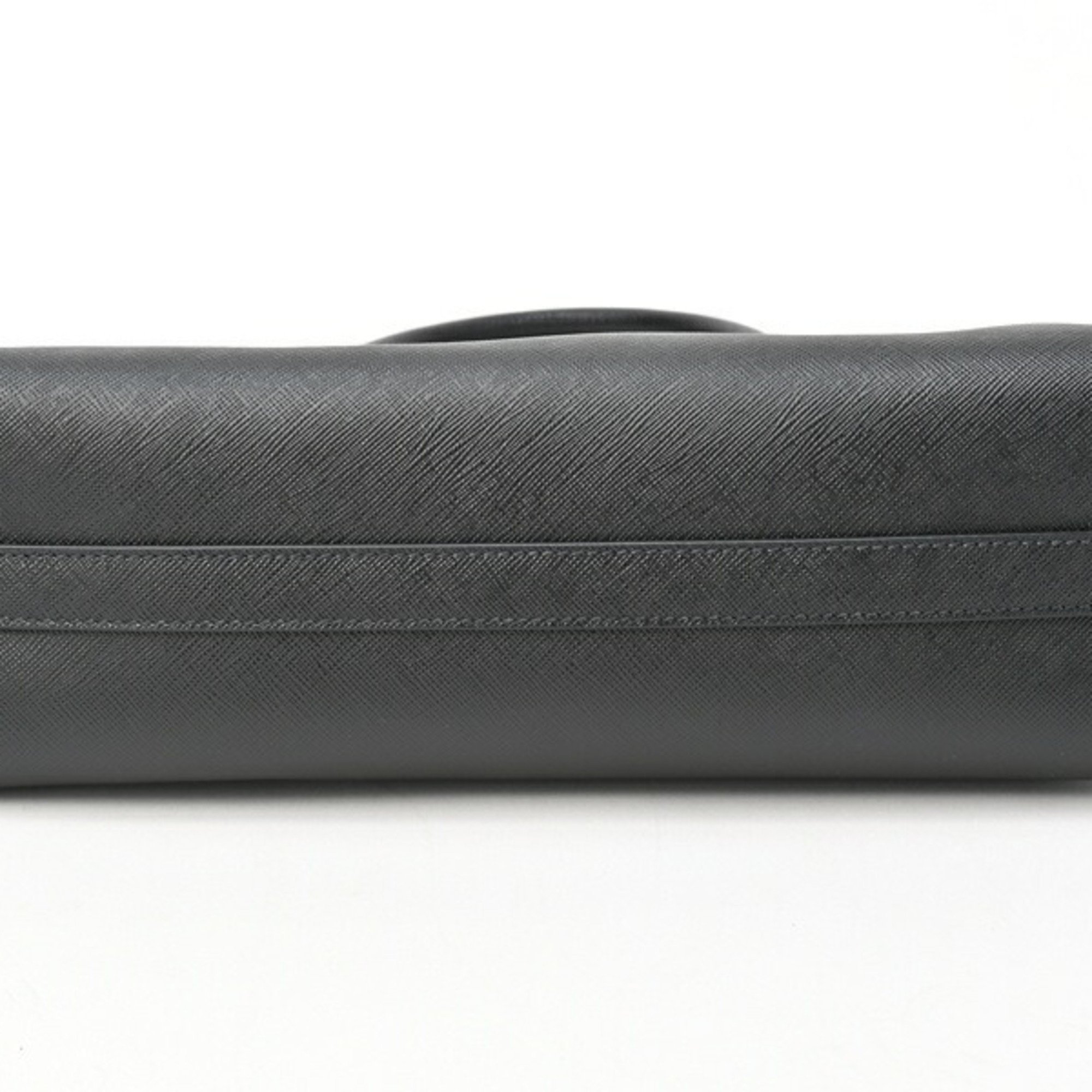 PRADA Medium Saffiano Leather Handbag Tote Bag 1BA337 Black S-155470