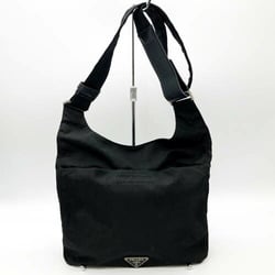 PRADA Prada Shoulder Bag Black Nylon Triangle Plate Women's