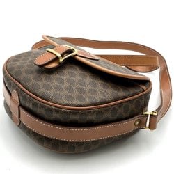 Celine Shoulder Bag Macadam Pattern Brown PVC Leather Women's M07 CELINE