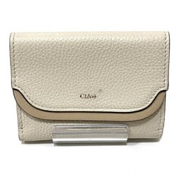 Chloé Chloe Ivory Leather Tri-fold Wallet for Women