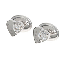 Gucci Heart Diamond Earrings K18 White Gold Women's GUCCI