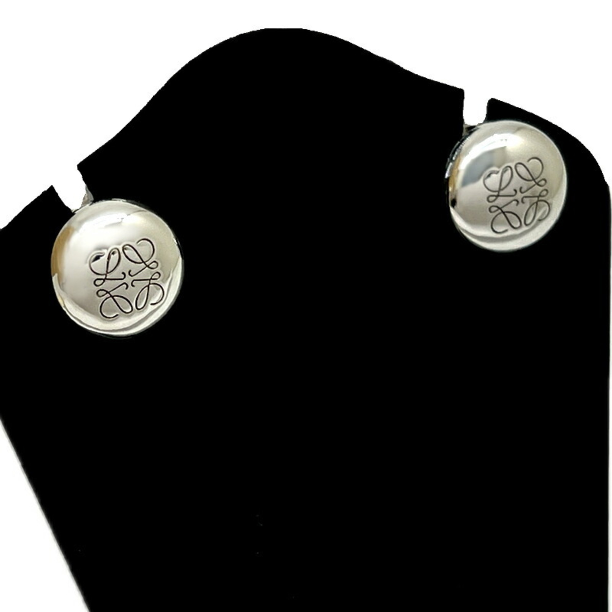 LOEWE Anagram Pebble Women's Stud Earrings SV925 Sterling Silver