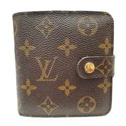 LOUIS VUITTON Louis Vuitton Compact Zip Monogram M61667 CA0044 Folding Wallet Brown Men's Women's