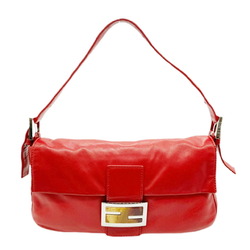 FENDI Mamma Baguette Regular Size Bag Leather Red 26424 Women's