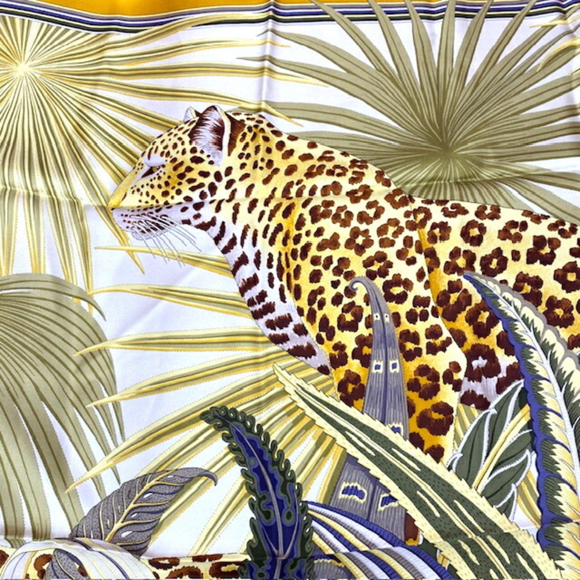 Salvatore Ferragamo scarf muffler leopard print yellow