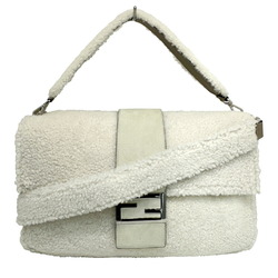 FENDI Big Mamma Bucket Mouton Shoulder Bag 7V74 Ivory Men's Handbag