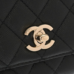 Chanel AS2215 Women's Caviar Leather Handbag Black,Champagne,Champagne Gold