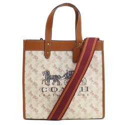 Coach C8461 Carriage Pattern Tote Bag PVC/Leather Women's COACH