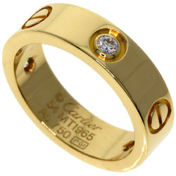 Cartier Love Ring Half Diamond #54 K18 Yellow Gold Women's CARTIER