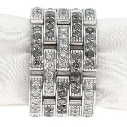 Cartier Panthere Sauvage Diamond 5 Row #56 Ring, 18K White Gold, Women's, CARTIER